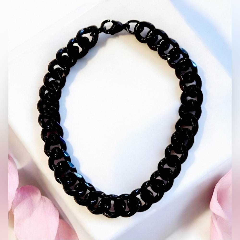 Stainless Steel Black Bracelet Mens or Womens Jewelry
